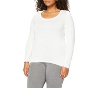 Damart - T-Shirt Fine côte Thermolactyl Sensitive, Encolure dégagée Femme Blanc Taille 50-52 (XL)