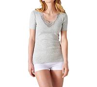 Damart - T-Shirt, Maille Ajourée Thermolactyl, Femme, Gris, Taille L, Manches Courtes