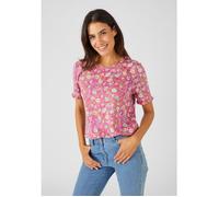 Damart - T-shirt maille flammée - Rose Fleuri 34/36