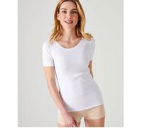 Damart - T-shirt manches courtes fine côte Thermolactyl - Blanc 50/52