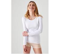Damart - T-shirt manches longues fine côte Thermolactyl - Blanc 50/52