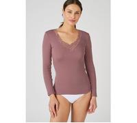 Damart - T-shirt manches longues maille ajourée Thermolactyl - Vieux Rose 42/44