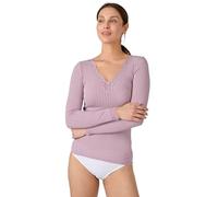 Damart - T-Shirt Manches Longues Maille Pointelle Labellisée Thermolactyl Sensitive Thermolactyl, Col V, Rose, 38-40 (S)