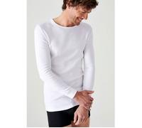Damart - T-shirt Thermolactyl col rond côtes molletonnées - Blanc XS