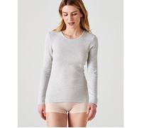 Damart - T-shirt Thermolactyl col rond côtes molletonnées - Gris chiné 38/40