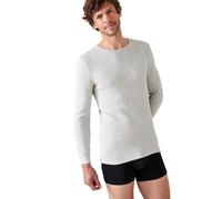 Damart - T-Shirt Thermolactyl Col Rond, Côtes Molletonnées, Homme, Gris Chiné, Taille XL, Manches Longues