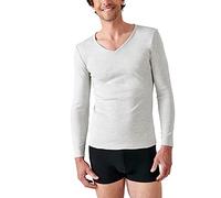 Damart - T-Shirt Thermolactyl Manches Longues Maille Interlock Homme Gris Chiné Taille S (86-93)