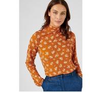Damart - Tee-shirt col montant imprimé manches longues - Imprimérimé Orange 38/40