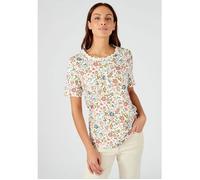 Damart - Tee-shirt col rond fantaisie en pur coton - Imprimé Fleurs 34/36