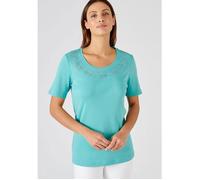 Damart - Tee-shirt col rond strassé - Bleu Givré 34/36