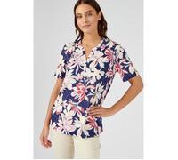 Damart - Tee-shirt en crêpe imprimé - Marine Grandes Fleurs 34/36