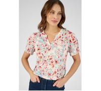 Damart - Tee-shirt en maille crêpe - Bleu Grandes Fleurs 42/44