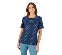 Damart - Tee-Shirt Imprimé Pois Femme Bleu Imprimé Taille 34/36