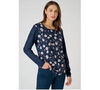 Damart - Tee-shirt maille chaude fleuri - Marine Fleuri 54/56