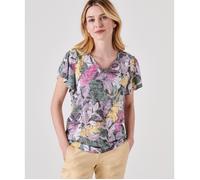 Damart - Tee-shirt manches papillon - Violet Feuillage 38/40