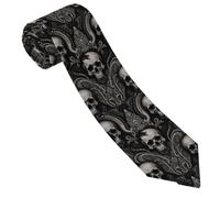Damas Gothique Noir Vintage À Tête De Mort Cravate Microfibre Men'S Tie Moderne Cravate Homme Pour Accessoire Chemise Décontracté D'Affaires