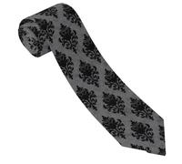 Damas Noir Gothique Cravate Microfibre Men'S Tie Moderne Cravate De Mariage Pour Cérémonie Réunion Fête