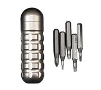 Damas Titanium EDC Pocket Tool Mini Tournevis Multifonctionnel avec Stockage d'Embouts, Étui étanche, Outil de Réparation Compact pour Transport quotidien, Camping, Travail, Survie