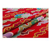 Damassé, Couture DIY Tissu Satin Imiter Tissu De Brocart De Soie Damassé Jacquard Vêtements Costume Rembourrage Ameublement Cheongsam 75Cmx50cm, Rouge