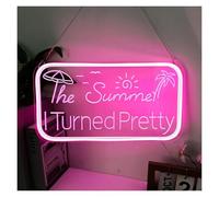 d'Ambiance Apaisante Lampe Enseigne Au Néon The Summer I Turned Pretty pour Chambre De Fille, Décoration Murale pour Club, Bar, Bureau, Salon,40.5cmх22cm(Rose)