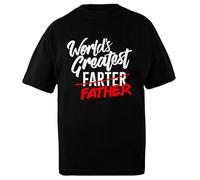 DAMBOTEE Fête des Pères Le Meilleur Péteur du Monde Je Veux Dire Papa T-Shirt Oversize Unisexe en Coton Noir