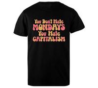 DAMBOTEE Vous Ne Détestez Pas Les Lundis Vous Détestez T-Shirt en Coton Noir pour Hommes À Col Rond Mens Black Cotton Crewneck T-Shirt