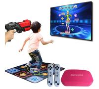 Damcoola Console de jeu TV rétro avec 900 jeux - Système de jeu vidéo pour enfants et adultes - Avec jouet AR Gun Game Toy, 200 chansons de tapis de danse, prise TV Plug & Play, manette de jeu 2,4 G,