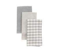 DAMDAM GO Torchon de Cuisine, Absorbant et Résistant, Design Élégant pour Cuisine, Lot de Torchons Doux, 50 x 50 cm, Pack de 3 Unités (Gris)