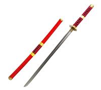 Damdos Accessoire Halloween pour Katana Arme Cosplay Épée Roronoa Zoro en Caoutchouc PU Épées de Samouraï Anniversaires Cadeaux (Rouge)