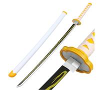damdos Accessoire pour Halloween pour Demon of Slayer Cosplay Épée Mousse PU 80 cm Tomioka Giyuu Kamado Tanjirou Épée Cadeaux de Noël Anniversaire (Agatsuma Zenitsu)