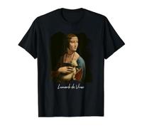 Dame à l'hermine de Leonardo da Vinci Célèbre Peinture Art T-Shirt Graphique avec Valeur