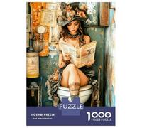 Dame aux Toilettes 1000 Pièces Puzzle Premium Ambiance Quotidienne Excentrique Puzzle Adultes Voitureton Recyclé - Hit Familles, Cerveau, Cadeau Anniversaire & Bureau 70x50cm/1000pcs