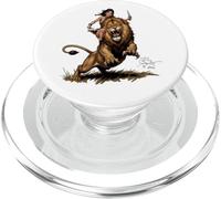 Dame avec Animal de Compagnie Lion PopSockets PopGrip pour MagSafe