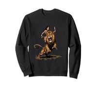 Dame avec Animal de Compagnie Lion Sweatshirt