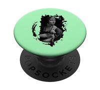 Dame avec Un Hermine Grunge PopSockets PopGrip Adhésif