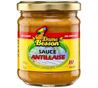 DAME BESSON - Sauce Antillaise - Piquant · Sans Colorant · Sans Conservateur · Préparée à Base de Piments Antillais · Pour les Amateurs de Piments Forts - Le Pot de 170g - Le Lot De 3