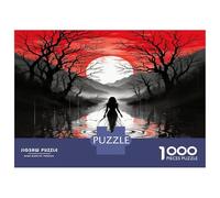 Dame Chemin de la Lune Rouge 1000 Pièces Puzzle Premium Magie Nocturne Mystique Puzzle Adultes Voitureton Recyclé - Hit Familles, Cerveau, Cadeau Anniversaire & Bureau 70x50cm/1000pcs