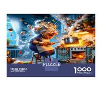Dame dans Chaos de Cuisine 1000 Pièces Coffret Puzzle Frénésie culinaire Puzzle Carton Premium - Anti-Stress Déco, Cadeau Femmes Hommes Enfants, Développement Cognitif 70x50cm/1000pcs