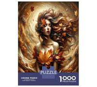 Dame d'automne tourbillonnante 1000 Pièces Premium Magie de Nature d'automne Puzzle Classique Carton Épais - Ultra Dur, Anti-Stress, Idéal pour Loisirs Intérieur Amusants 52x38cm/1000pcs
