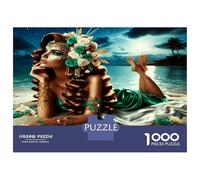 Dame de la mer Roses Vertes 1000 Pièces Puzzle Premium Grâce Florale océanique Puzzle Adultes Voitureton Solide - Ultra Dur Couples, Top Noté, Activité Parfaite À La Maison 70x50cm/1000pcs