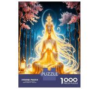 Dame dorée Sakura 1000 Pièces Puzzle Adultes Sérénité Divine de la Nature Puzzle Voitureton Épais - Ultra Dur, Détente Créativité, pour Les Amis Adultes 38x26cm/1000pcs