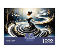 Dame en Robe de Piano 1000 Pièces Puzzle Premium Danse Musicale grâce Puzzle Adultes Carton Solide - Ultra Dur Couples, Top Noté, Activité Parfaite À La Maison 52x38cm/1000pcs