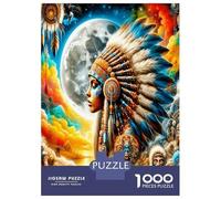 Dame Native Nature 1000 Pièces Puzzle Premium Esprit Tribal Naturel Pack Puzzle Carton Solide - DIY Familial Amusant, Belle Déco, Cadeau D’Anniversaire pour Les Passionnés 70x50cm/1000pcs