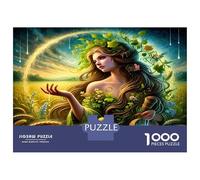 Dame Nature Blé 1000 Pièces Puzzle Classique Grâce de la déesse des moissons Pack Puzzle Carton Extra-épais - Collectionneurs’ Favorite, Détente Mentale, Pause Bureau Voyage Et Fêtes 52x38cm/1000pcs