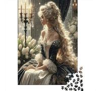 Dame Palais Classique Puzzle 1000 Pièces Papier pour Adultes Nuit Décor Floral Jeu de Puzzle 1000 Pièces Détente 52x38cm/1000pcs