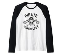 Dame Pirate Squelette Squelette Halloween déjeuner école Manche Raglan
