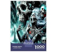 Dame Squelette Hurlant 1000 Pièces Coffret Puzzle Horreur Gothique Sombre Puzzle Carton Premium - Anti-Stress Déco, Cadeau Femmes Hommes Enfants, Développement Cognitif 52x38cm/1000pcs