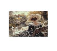 Dame Victorienne lisantPuzzle de 1000 pièces, décoration Murale thématique, idéal pour Les soirées Jeux et Les débutants en Art. 26x38cm