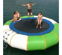 DameCo Trampoline à Eau, Trampoline de lac Flottant avec Pompe électrique et échelle de Corde à 3 marches, videur d'eau Gonflable pour lac, Trampoline à Eau Robuste pour Adultes, 13 Pieds Interesting