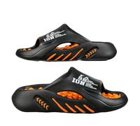 DAMEINV Chaussons Été Massage Massage Slanchers Siède Sandales Extérieures Intérieures Place Chaussures Décontractées Solides Sole Sole-orange Noir-40-41